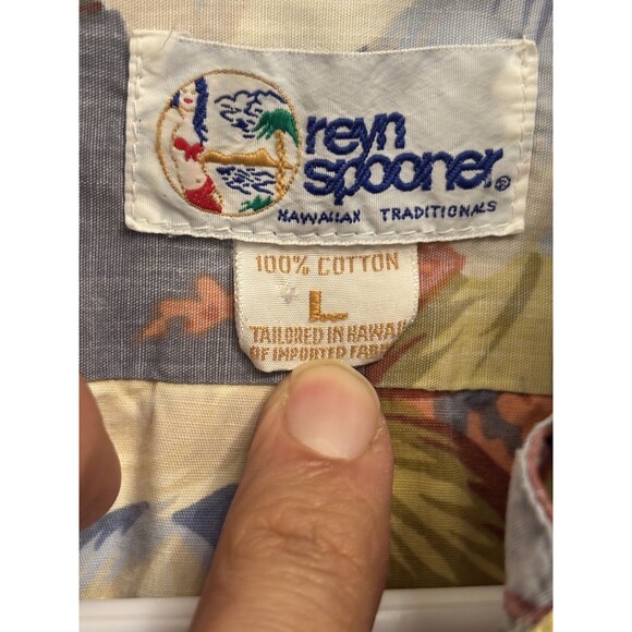 Reyn Spooner Hawaiian Shirt Men's Large Floral colorful vintage USA MADE - Picture 2 of 9